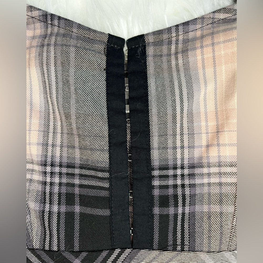 Urban Outfitters UO Keya Plaid Hook & Eye Mini Dress XS Extra Small - Picture 7 of 14
